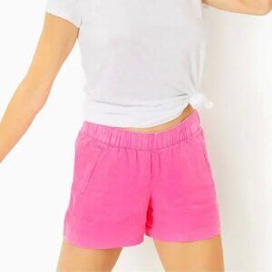 Lilly Pulitzer LILO Linen Short in bright pink Shorts resort-wear small